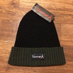Diamond Supply Co. Black & Green Beanie
